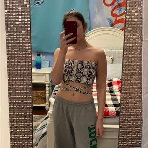 Snakeskin tie around tube top